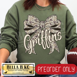 **PREORDER ONLY** Griffins Camo Coquette Bow - Tee or Sweatshirt - 1 Week Turn Around from Date of Order