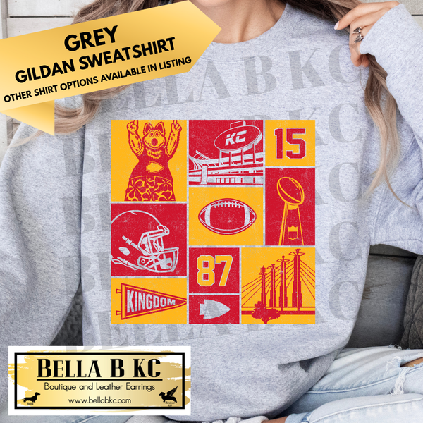 Kingdom - KC Football Block Collage Tee or Sweatshirt