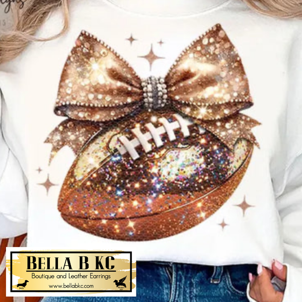 Football GLITTER INFUSED Tee or Sweatshirt