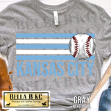 Kansas City Baseball Striped Tee or Sweatshirt