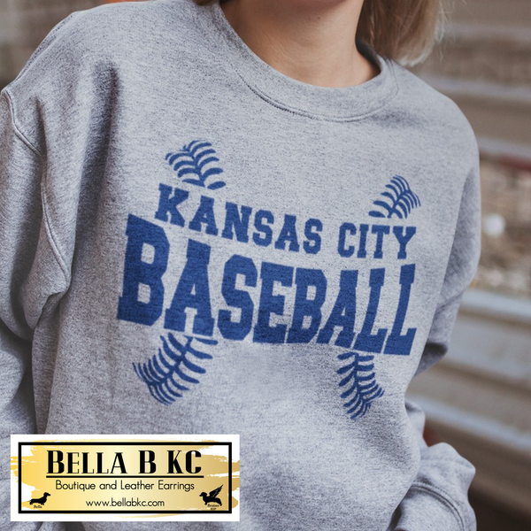KC Baseball Kansas City Laces Tee or Sweatshirt Blue Print