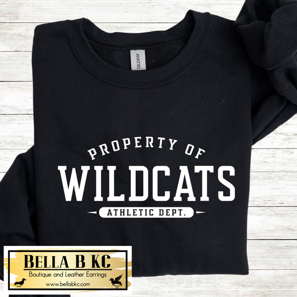 Wildcats Property of - White Print - Tee or Sweatshirt