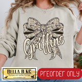 **PREORDER ONLY** Griffins Camo Coquette Bow - Tee or Sweatshirt - 1 Week Turn Around from Date of Order