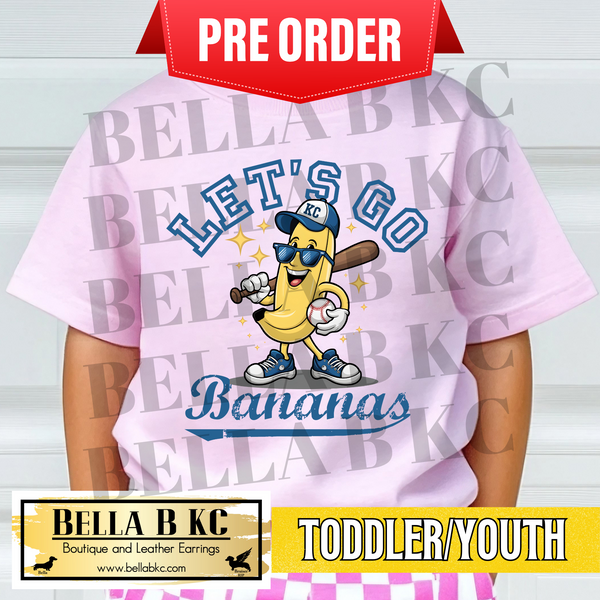 **PREORDER ONLY - 1 WEEK TAT** TODDLER/YOUTH - Let's Go Banana Baseball Collage Tee