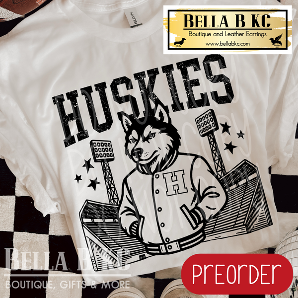 **PREORDER ONLY** Huskies Letterman Tee or Sweatshirt - 1 Week Turn Around from Date of Order