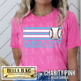 Kansas City Baseball Striped Tee or Sweatshirt