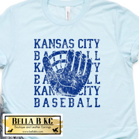 KC Baseball Kansas City Repeat with Glove Tee or Sweatshirt Blue Print