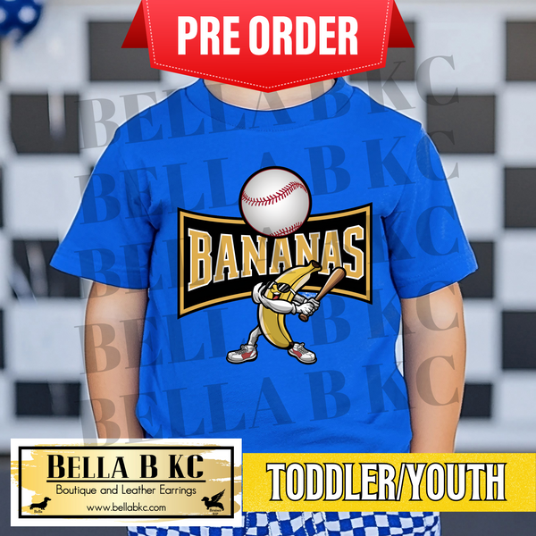 **PREORDER ONLY - 1 WEEK TAT** TODDLER/YOUTH - Banana Baseball Tee