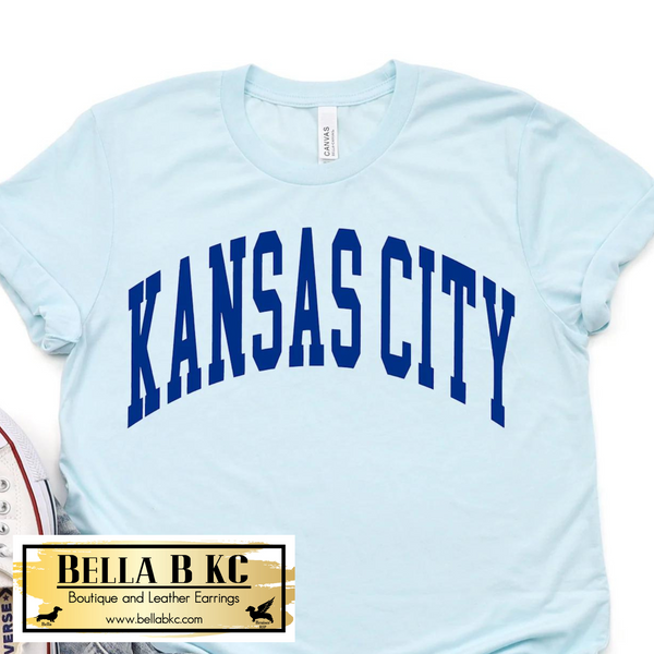 KC Baseball Kansas City Arched Athletic Tee or Sweatshirt Blue Print