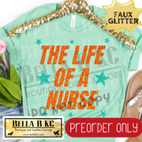 **PREORDER ONLY** TS 12 Like of a Nurse FAUX GLITTER - Tee or Sweatshirt - 1 Week Turn Around from Date of Order
