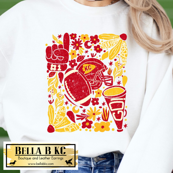 Kansas City Floral Grunge Collage Tee or Sweatshirt