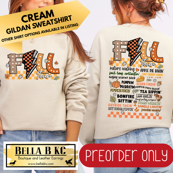 **PREORDER ONLY** Fall - Fall Tour Bolt 2 SIDED #123 - Tee or Sweatshirt - 1 Week Turn Around from Date of Order