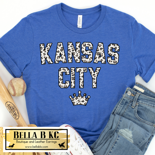 KC Baseball Leopard Kansas City Tee or Sweatshirt