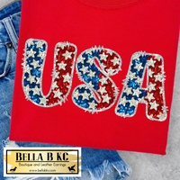 Patriotic - USA *FAUX* Sequin (Printed to look like Sequins) Tee