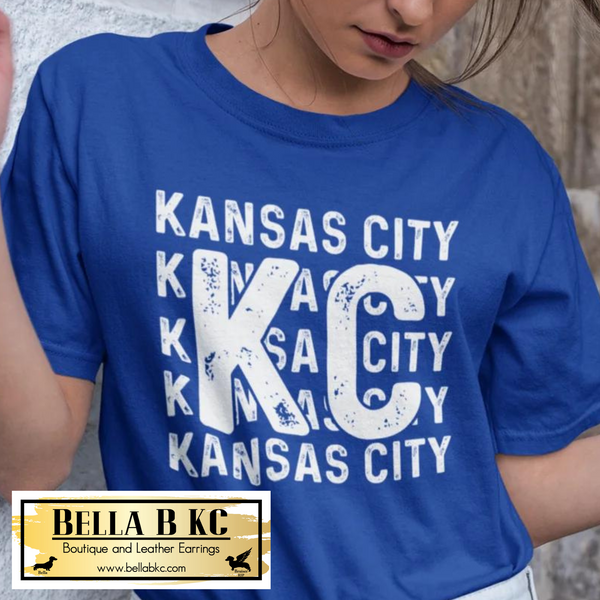 KC Baseball Kansas City KC Repeat Tee or Sweatshirt White Print