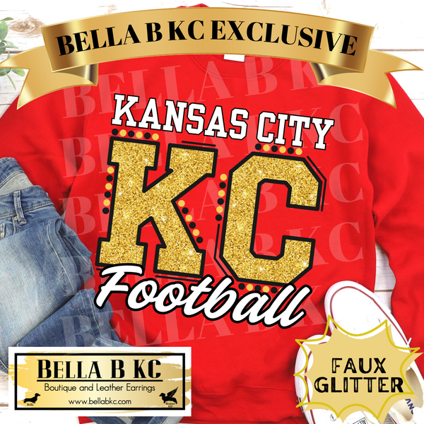 **BBKC Exclusive** Kingdom - KC Football FAUX Glitter Tee or Sweatshirt