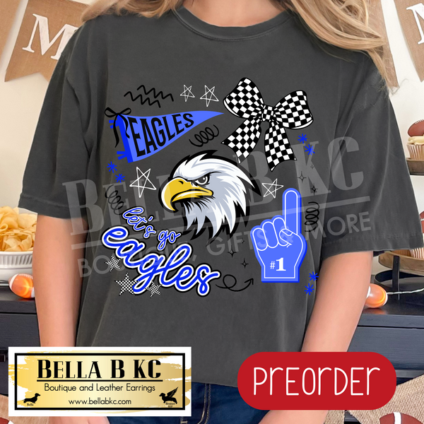 **PREORDER ONLY** Eagles Doodle Tee or Sweatshirt - TAT 1 Week Turn Around from Time of Order