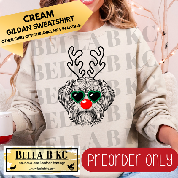 **PREORDER ONLY** Christmas - Maltese Reindeer Dog - Multiple Shirt Options - 1 Week Turnaround Time