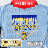 **PREORDER ONLY 1 WEEK TAT** Bananas Baseball Drip Tee or Sweatshirt