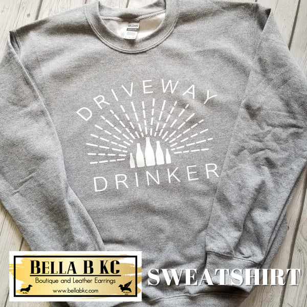 Driveway Drinker - White Print Tee or Sweatshirt