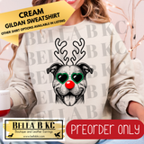 **PREORDER ONLY** Christmas - Pitbull Reindeer Dog - Multiple Shirt Options - 1 Week Turnaround Time