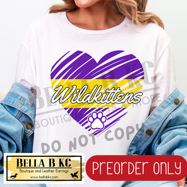 **PREORDER ONLY** Wildkittens Scribble Split Heart - Tee or Sweatshirt - 1 Week Turn Around from Date of Order