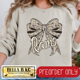 **PREORDER ONLY** Rams Camo Coquette Bow - Tee or Sweatshirt - 1 Week Turn Around from Date of Order