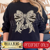 **PREORDER ONLY** Rams Camo Coquette Bow - Tee or Sweatshirt - 1 Week Turn Around from Date of Order