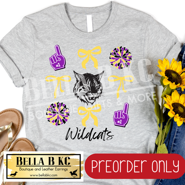**PREORDER ONLY** Wildcats Coquette Bows Tee or Sweatshirt - 1 Week Turn Around from Date of Order