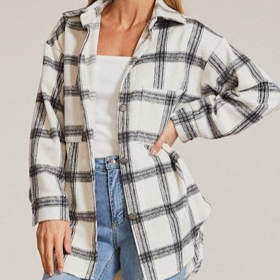 Black and White Flannel Shacket