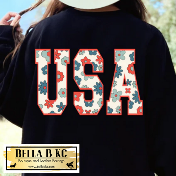 USA Flowers Floral Tee