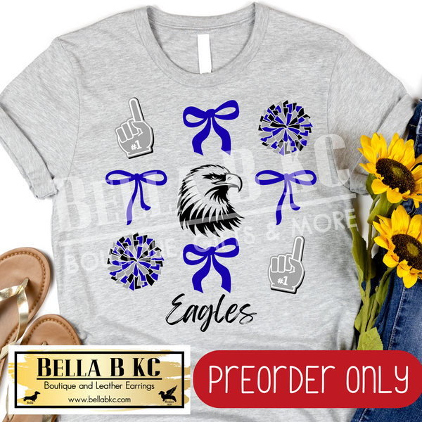 **PREORDER ONLY** Eagles Coquette Bows Tee or Sweatshirt - 1 Week Turn Around from Date of Order