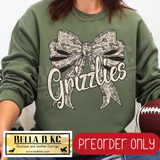 **PREORDER ONLY** Grizzlies Camo Coquette Bow - Tee or Sweatshirt - 1 Week Turn Around from Date of Order