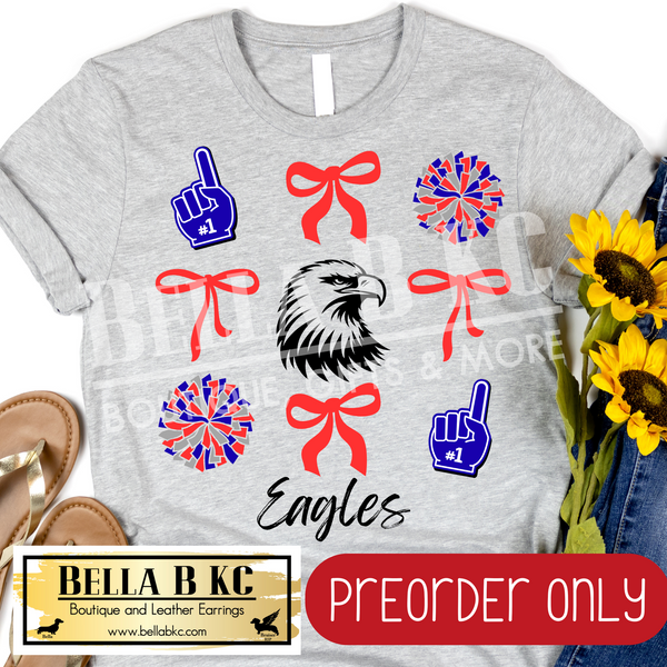 **PREORDER ONLY** Eagles Coquette Bows Tee or Sweatshirt - 1 Week Turn Around from Date of Order