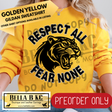 **PREORDER ONLY** Panthers Respect All Fear None - Tee or Sweatshirt - 1 Week Turn Around from Date of Order
