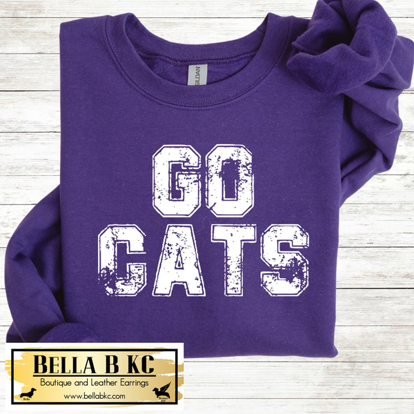 Wildcats Go Cats Grunge - White Print - Tee or Sweatshirt