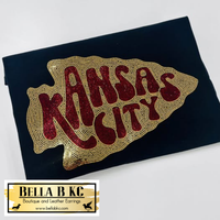 KC Football Arrowhead KC - Metallic Holographic Spangle Tee or Sweatshirt