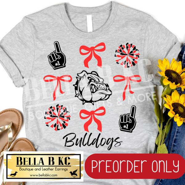 **PREORDER ONLY** Bulldogs Coquette Bows Tee or Sweatshirt - 1 Week Turn Around from Date of Order