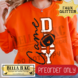 **PREORDER ONLY** Black Football Game Day FAUX GLITTER - Tee or Sweatshirt - 1 Week Turn Around from Date of Order