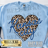 Kansas City Baseball You Have My Heart Leopard Tee or Sweatshirt