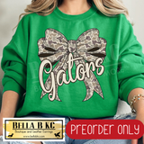 **PREORDER ONLY** Gators Camo Coquette Bow - Tee or Sweatshirt - 1 Week Turn Around from Date of Order