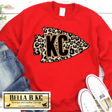 Kansas City Football KC Neutral Leopard Arrowhead Tee or Sweatshirt