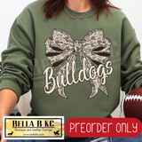 **PREORDER ONLY** Bulldogs Camo Coquette Bow - Tee or Sweatshirt - 1 Week Turn Around from Date of Order