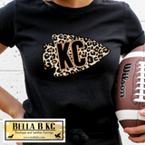 Kansas City Football KC Neutral Leopard Arrowhead Tee or Sweatshirt