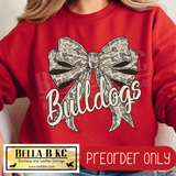 **PREORDER ONLY** Bulldogs Camo Coquette Bow - Tee or Sweatshirt - 1 Week Turn Around from Date of Order