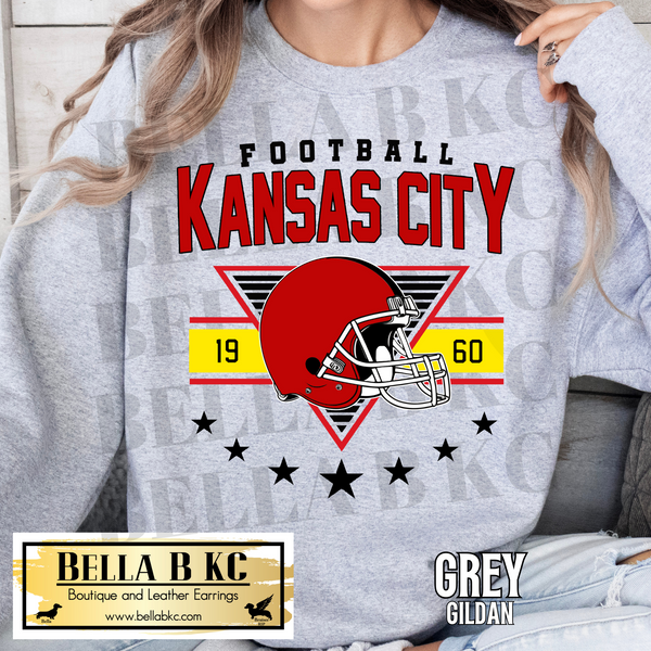 Kingdom - Kansas City Football Triangle Helmet Tee or Sweatshirt