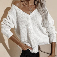 Cream Lightweight Button Cardigan