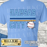 Kansas City Baseball Grunge Cracked Baseball Tee or Sweatshirt