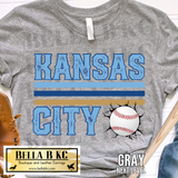 Kansas City Baseball Grunge Cracked Baseball Tee or Sweatshirt
