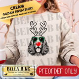 **PREORDER ONLY** Christmas - Cocker Spaniel Reindeer Dog - Multiple Shirt Options - 1 Week Turnaround Time